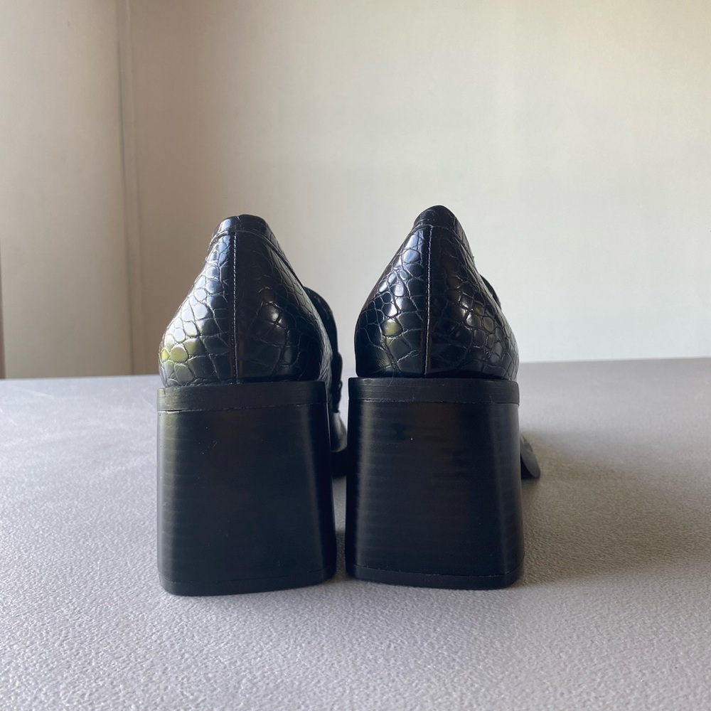 Zara Block Heel Croc Loafers - Picture 4 of 6
